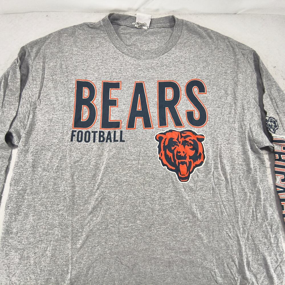 NFL Chicago Bears Graphic Long Sleeve Football T Shirt Mens Size XL Gray